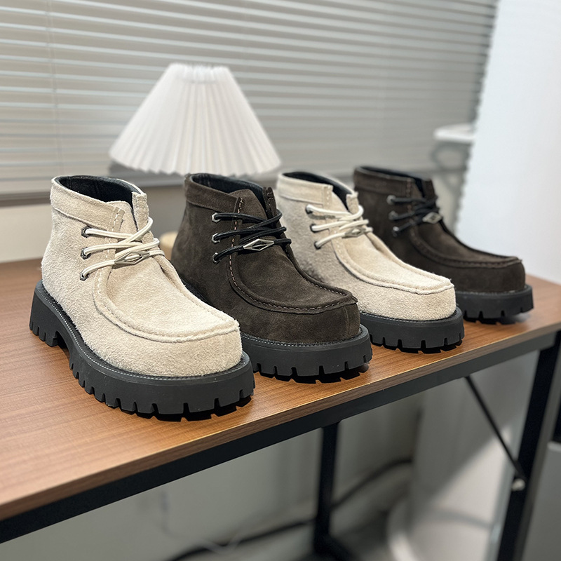 Men Shoes Branded - Western Boots Man Platform Ankle Boots