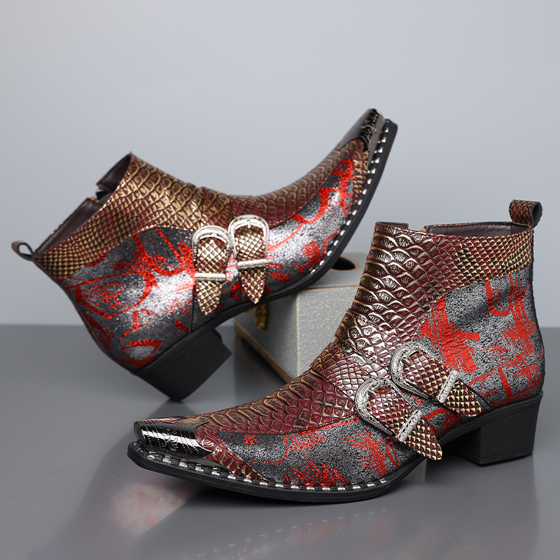 Men Shoes Size Chart - Men's 2026 Retro Cowboy Leather Ankle