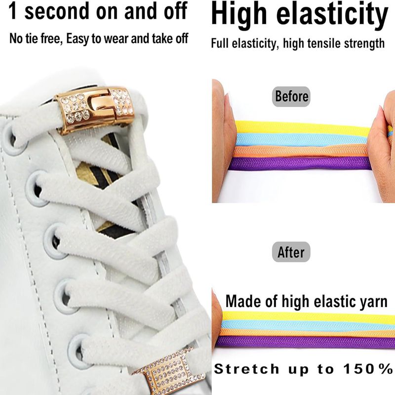 Elastic No Tie Flat Shoe Laces - Men'S Shoes Smart review and price