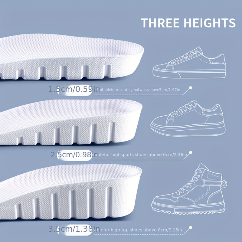 1 Pair New 1.5-3.5cm White Inv - Men Shoes Size Chart review and price