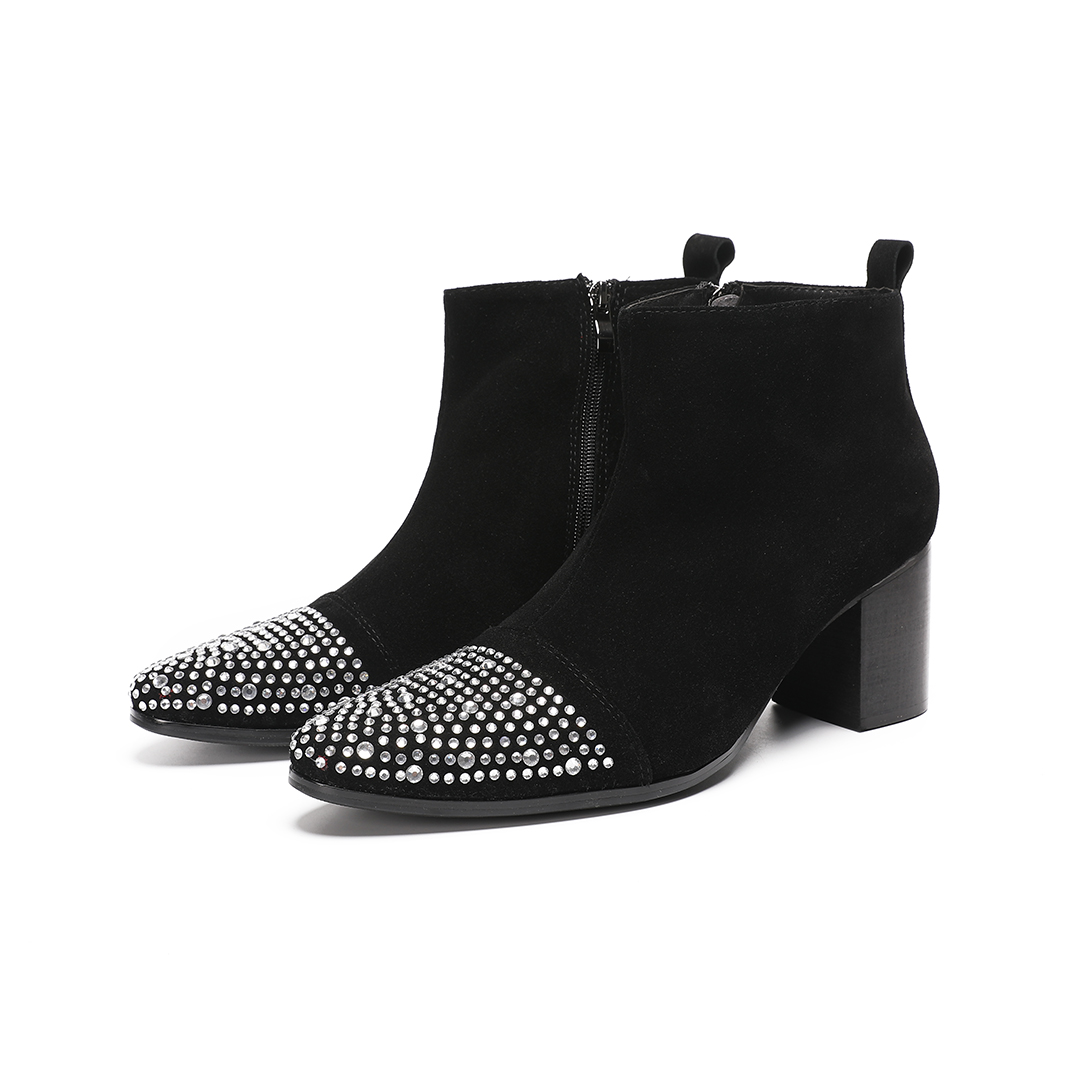 Male suede Leather Rhinestone  - Shoes Heels Men review and price
