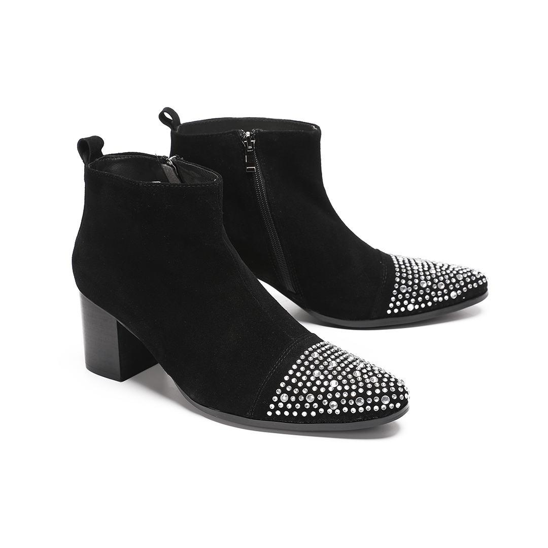 Male suede Leather Rhinestone  - Shoes Heels Men review and price