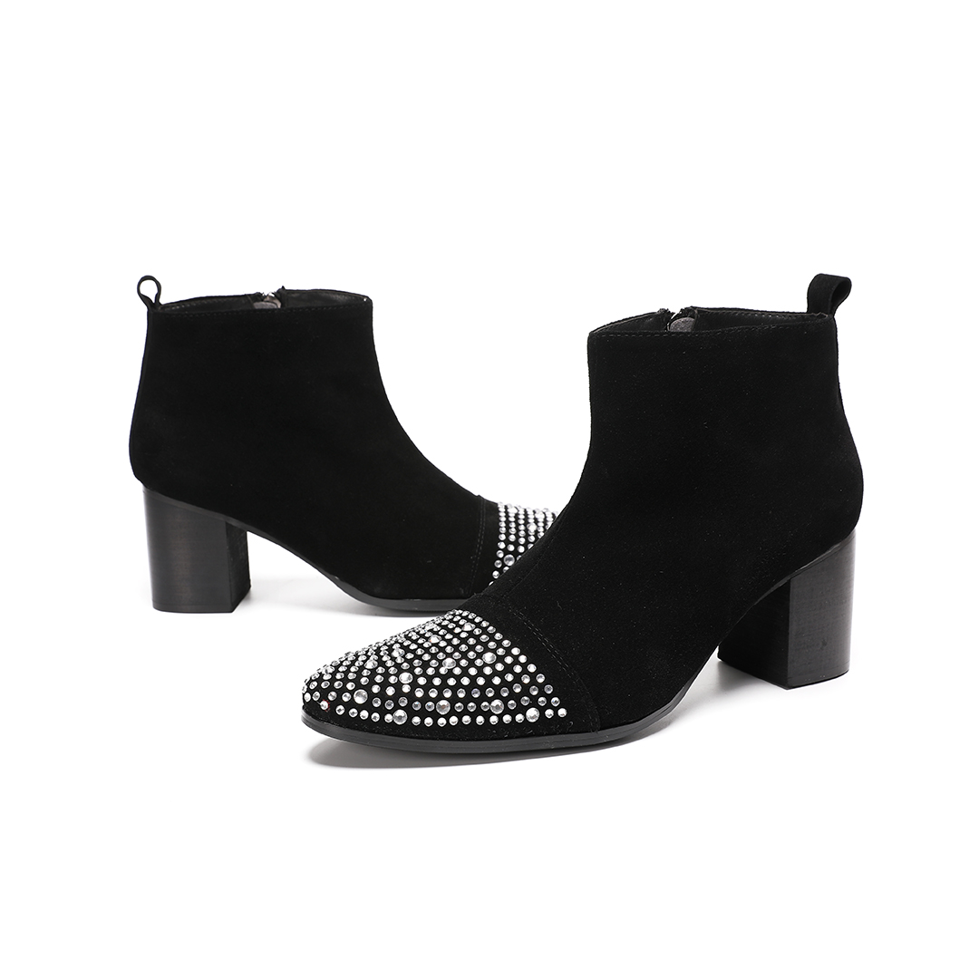 Male suede Leather Rhinestone  - Shoes Heels Men review and price