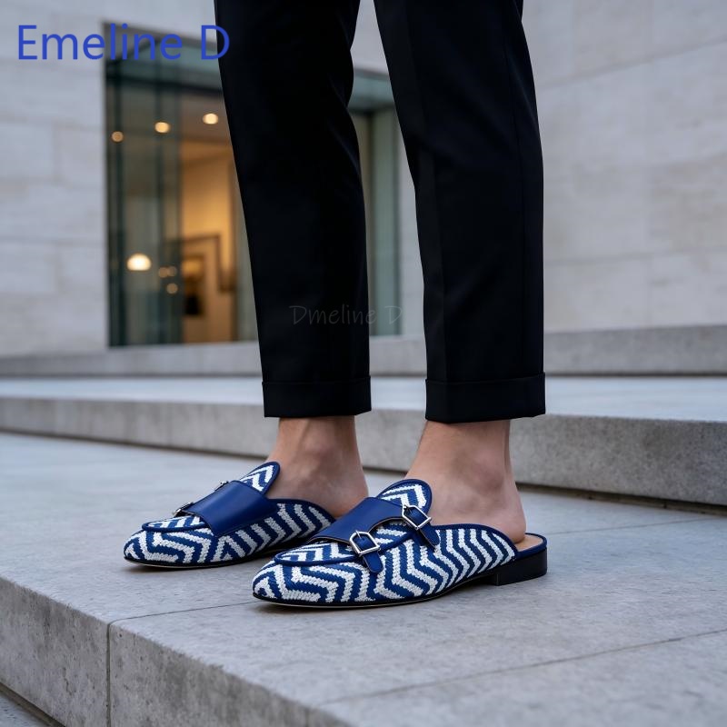 Woven Textile Backless Loafer  - Shoes Heels Men review and price