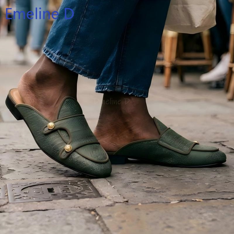 Woven Textile Backless Loafer  - Shoes Heels Men review and price