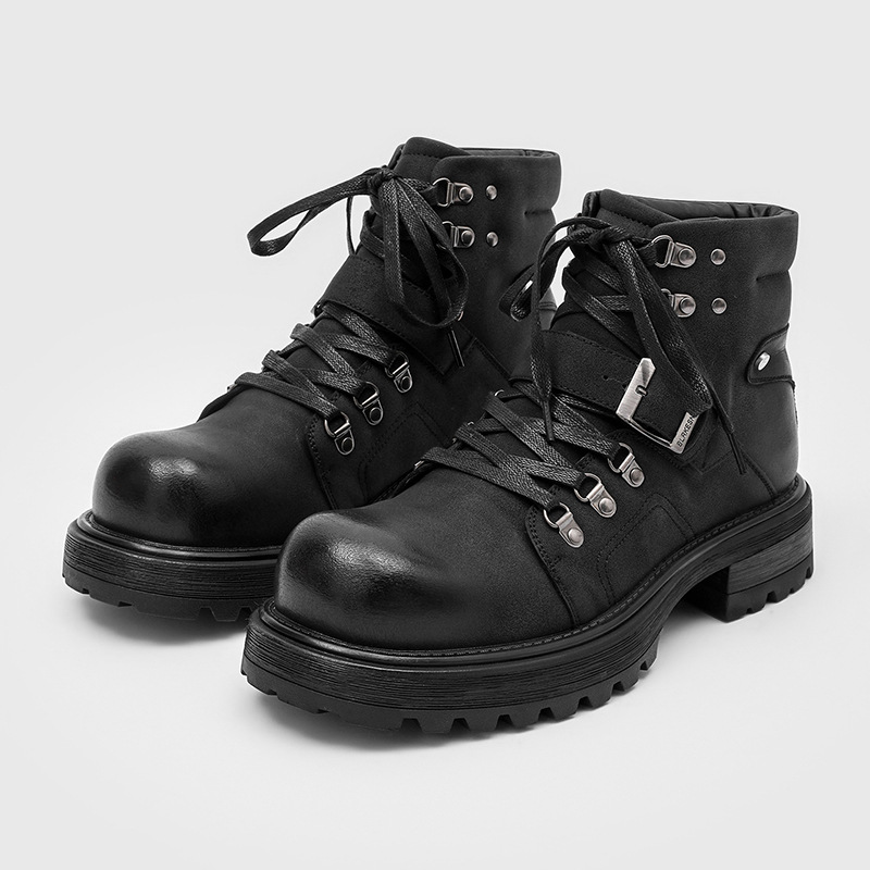 Brand Men Leather Boots Motorc - Men Shoes Branded review and price