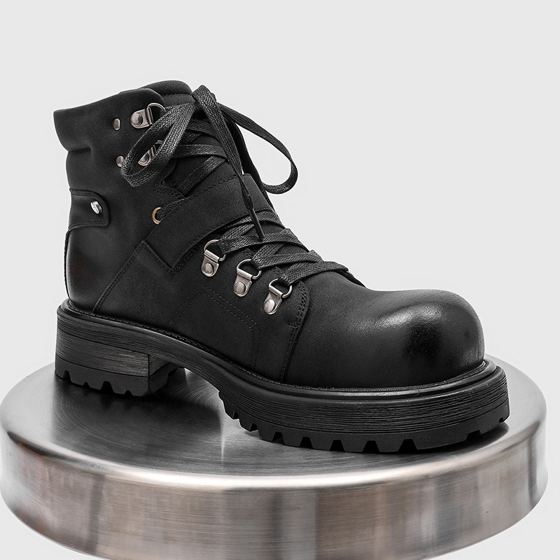 Brand Men Leather Boots Motorc - Men Shoes Branded review and price
