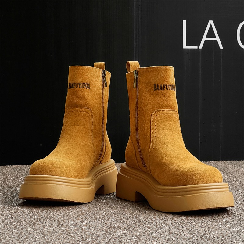 Winter Europe America Retro Th - Men'S Shoes Height Increase review and price