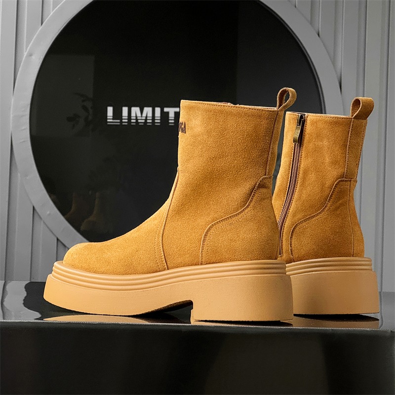 Winter Europe America Retro Th - Men'S Shoes Height Increase review and price